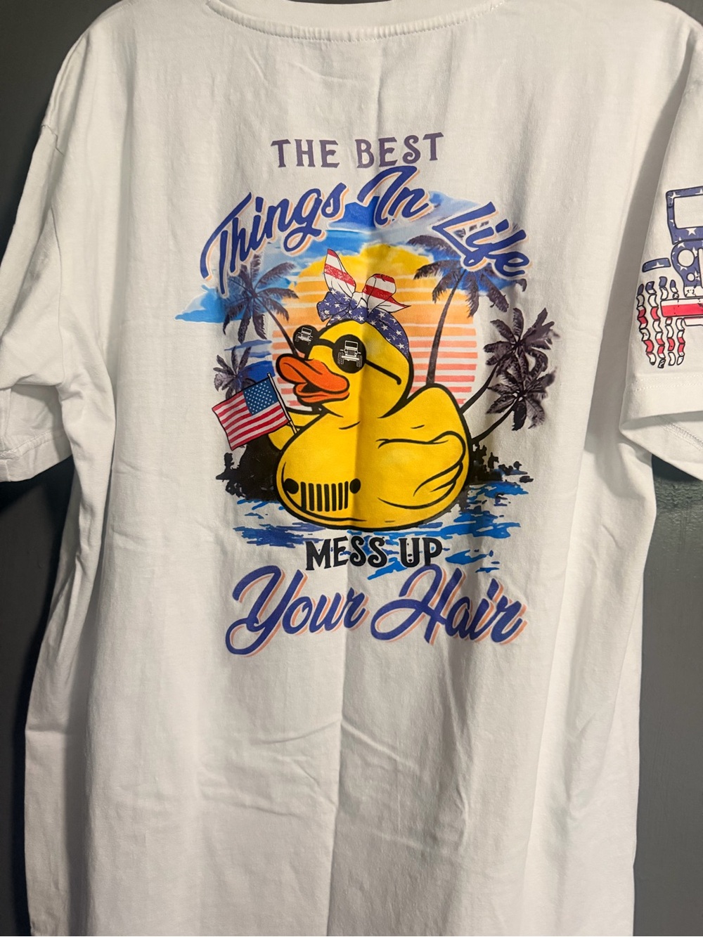 Patriotic Duck Graphic Short Sleeve Tee - White - Picture 5 of 5